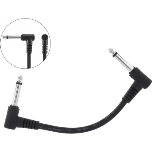 6inch 16cm Guitar Effect Pedal Instrument Patch Cable with 1/4inch 6.35mm Silver Right Right-angle Plug