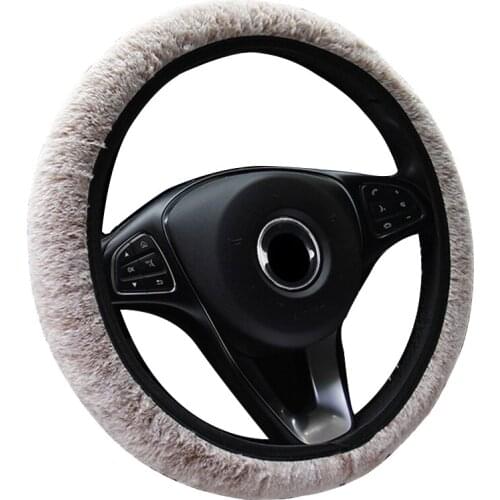 Warm Winter Car Steering Wheel Cover Without Inner Ring Wrap Fit For 37-38CM/14.5"-15" M Size Braid on Steering Wrap Styling