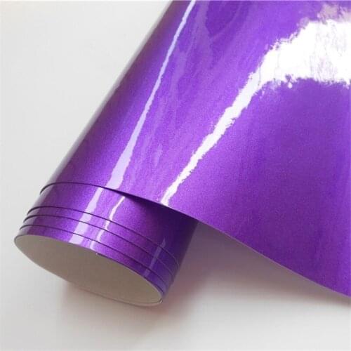 High Glossy Violet Purple Metallic Car Vinyl Wrap Film Foil Car Sticker Decal Motorcycle Furniture Graphic Vehicle Wraps