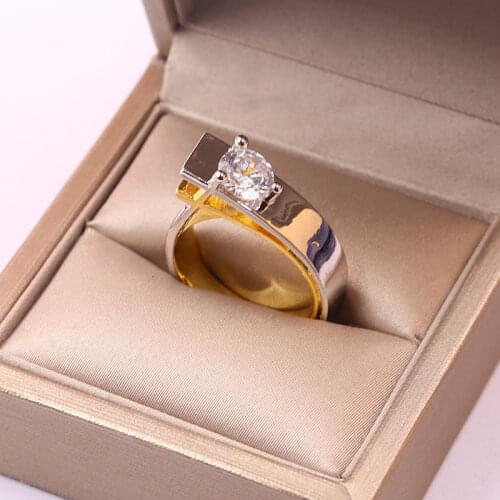 Vintage Female Zircon Ring Unique Style Crystal Silver Gold double Color Wedding Ring Promise Engagement Rings For Women