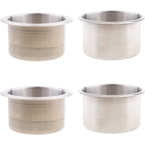 4x Boat Recessed Wine Bottle Cup Drink Holder Car Stainless Steel Recessed Can Holder 90mm & 85mm