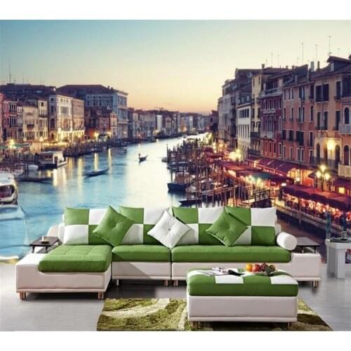 Wellyu Custom Large Wallpaper 3D Photo Murals Living Room Bedroom Night Wallpaper City Background Wall paper mural Painting обои