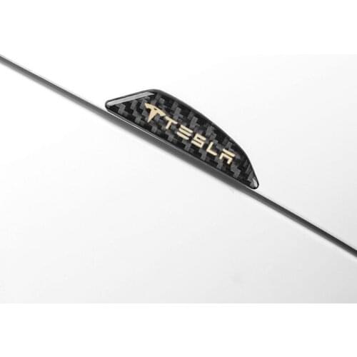 Car door open scratch edge protection guards strip bumper sticker for Tesla Model X S 3 Y Carbon Fiber stickers Auto Accessories