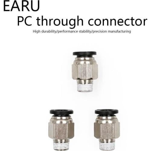 1/8'' 1/4'' 3/8'' 1/2'' Male-4 6 8 10 12mm Straight Push in Fitting Pneumatic Push to Connect Air Adapter Plug Socket Connector