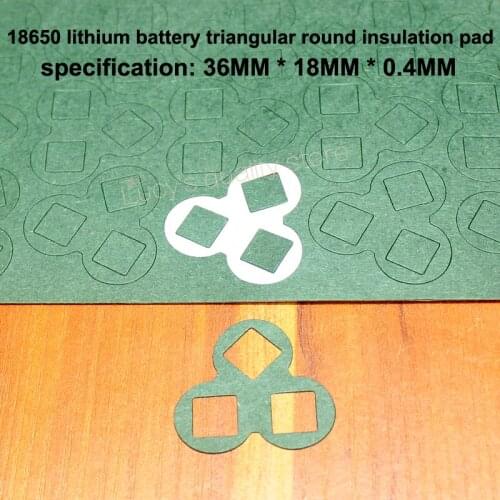 100pcs/lot 18650 Lithium Battery Pack Insulation Pad Hollow Face 3 Corner Barley Paper Meson