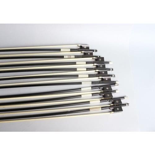 10x 4/4 Carbon Fiber Violin Bow Eyes Inlay Horse Hair Pernambuco Performance