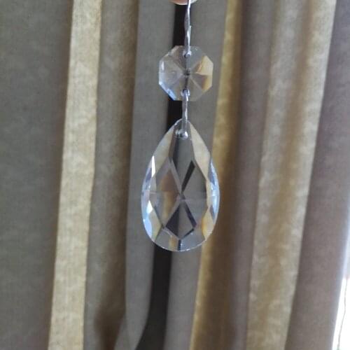 14mm Garland Diamond K9 Crystal Octagonal Beads with 38mm Pendants Curtain Bead Pendant Lighting for Pendant DIY Home Decoration