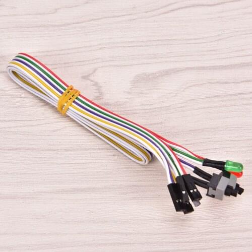 2 Switch On/Off/Reset w/ LED Light 68cm ATX PC Compute Motherboard Power Cable