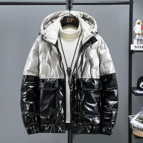 2021 Brand Winter Men Jacket Fashion Warm Thick Patchwork Glossy Oversize Parkas Hooded Cotton Coat Men Outwear Plus Size 10XL