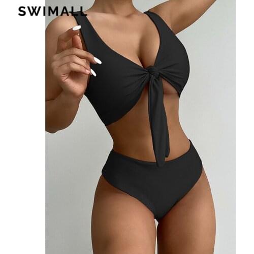 2021 Sexy Knot Bikini Swimsuit Female High Waist Swimwear Women Push Up Bikini Set Bather Bathing Suit Beach Wear Biquini