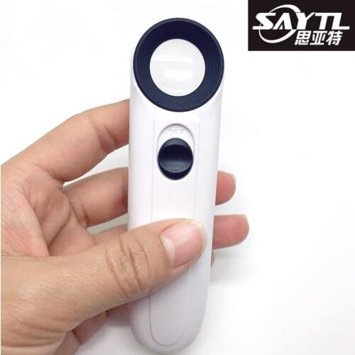 30X Handheld Glass Loupe Magnifier Magnifying Glass Portable Pocket Tool Professional With 2 LED Light