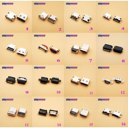 54Model 54pcs Type C Micro 3.1 USB Female Jack C Micro USB 3.1 Power Jack Socket Connector for Xiao Mi Lenovo Huawei Etc