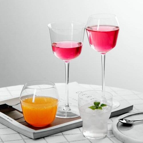 Good Life 2pcs/Set 200-300ml Designer Recommended Goblet Crystal Glass Red Wine Glass Whiskey Vodka Sake Rum Cup