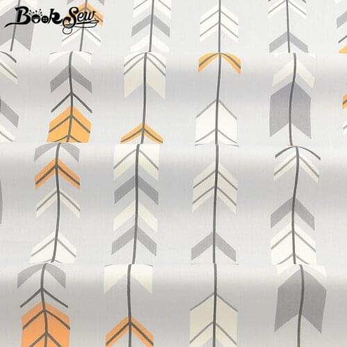 Booksew 100% Cotton Gray Patchwrok Sewing Material DIY Tissu Coton Tecido Printed Leaf Textile Fabric Meter Telas Por Metro