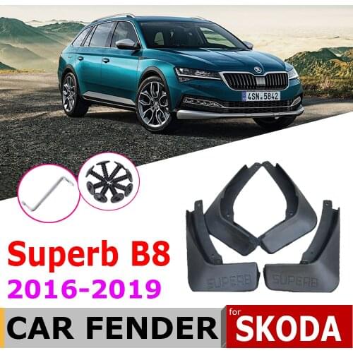 Car Mudflaps For Skoda Superb 3 B8 MK3 3V 2019~2016 Front Rear Fender Mud Guard Flap Splash Flaps Mudguard Accessories 2018 2017