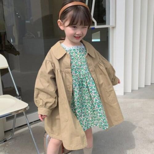 Girls Babys Kids Windbreaker Coat Jacket Outwear 2021 Loose Spring Autumn Overcoat Top Cardigan Party Outdoor Childrens Clothi