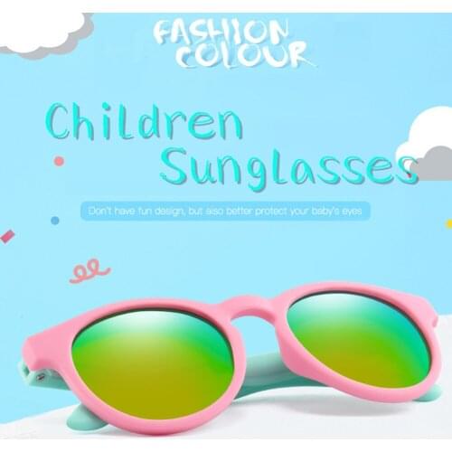 Child Colorful Flexible Kids Round Sunglasses Polarized Boys Girls Sun Glasses Baby Eyewear Silicone Cute Children Eyeglasses