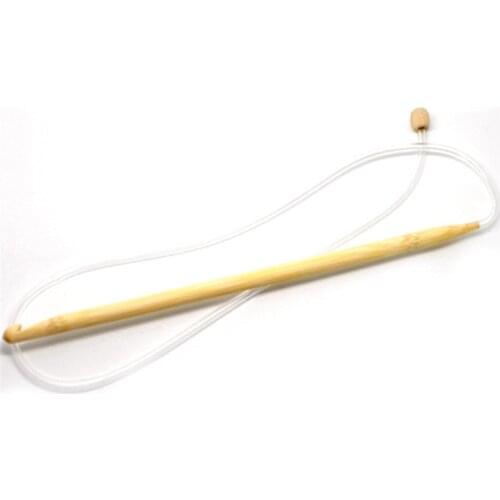 DoreenBeads High quality8mm Bamboo Afghan Tunisian Single Pointed Smooth Crochet Hook Needles 85cm(33 4/8") long, 1 PCs