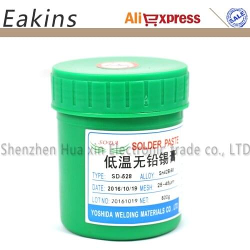 SD-528 Low Temperature No-clean SMT Lead-free LED SMT Solder Paste SMD BGA Solder Flux Sn42/Bi58 500g