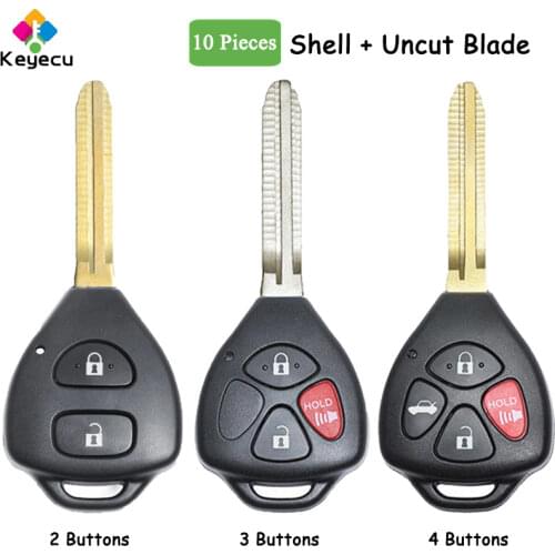 KEYECU 10PCS/Lot Remote Control Car Key Shell Housing With 3 Button - FOB for Toyota Yaris Scion TC Hilux Vigo 4Runner Fortuner