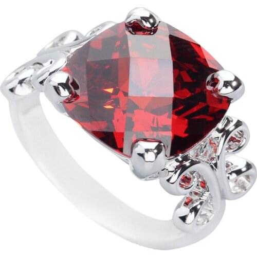 Amazing Red Garnet Semi-precious Stone Sterling Silver AiMolies Ring Q0029R