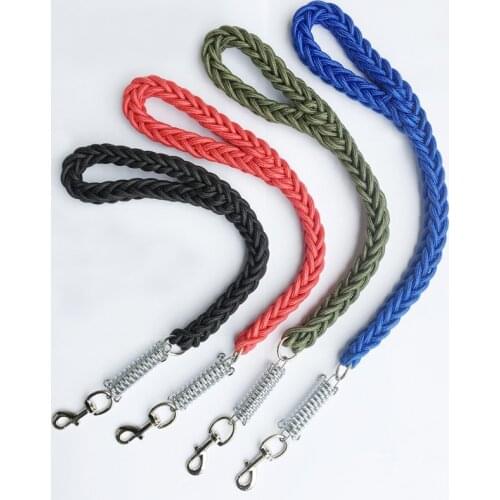 Short Explosion-Proof Medium Large Dog Traction Belt Leash Hand Made and Spring Buffer Big Dog One Step Lead Rope Pull Dog Chain