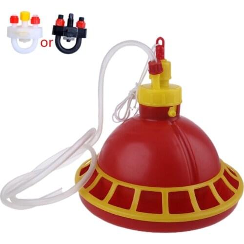 Round Chicken Drinking Fountain Device Hanging Cup Waterer Bowl Poultry Drinker