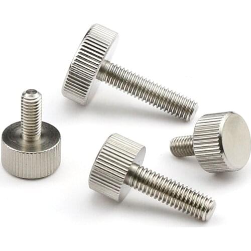 M5 M6 Knurled Thumb Screw Hand Tighten Computer Screws - 303 Stainless Steel