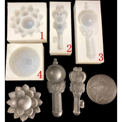Diys new magic wand, beautiful girl soldier silicone crystal droplet hanging mold