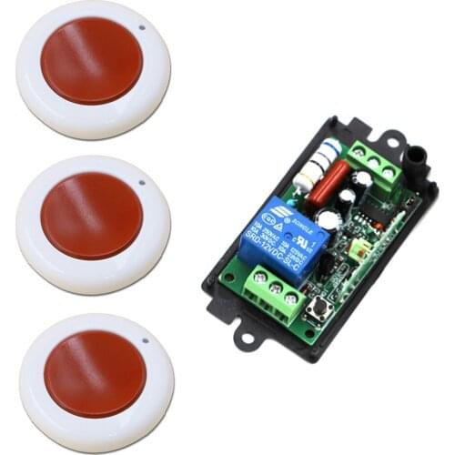 New Style AC220V 110V 1CH Wireless Remote Control Switch System Receiver & 3* Wall Panel Sticky Remote High Quality