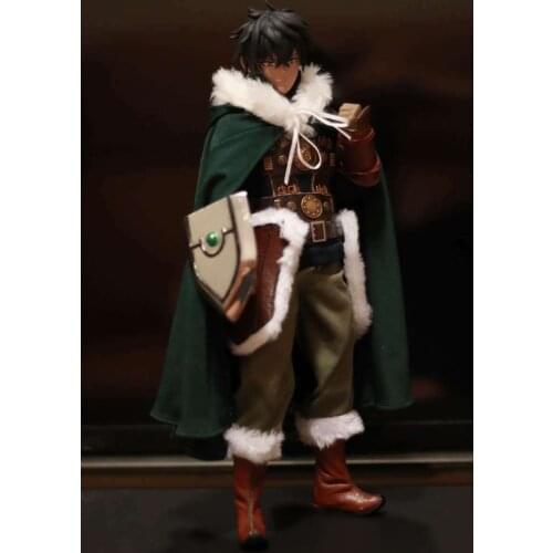 1:6 Figure Accessory Dark Green With hat Fur Collar Cloak Cape For 12" Male Doll