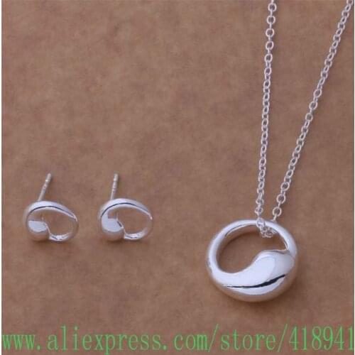 Silver Plated Jewelry Sets Earring 207 + Necklace 261 /eboamsva bcqajtxa AS142