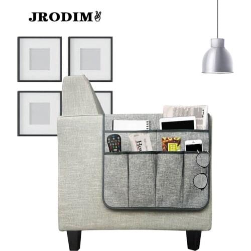 Bedside Storage Bag Pouch Bag Sofa Bed Rest 5 Pocket Organizer Couch Remote Control Storage Bag Magazine Sundries Storage Bags