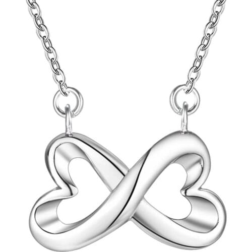 Lucky Charm Silver Color Pendants For Women Fashion Jewelry Necklace Lady Accessories Fashion Jewelry Pendant Bowknot AN584