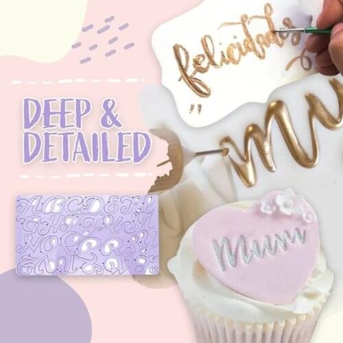 DIY Alphabet Cake Stamp Fondant Mold Cakes Cookies Pastries Mold for Cake Decoration Making XH8Z