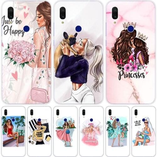 Princess Female boss coffee Silicone Case for Xiaomi Redmi K20 5X 6X Play A1 A2 8 Lite 7A 6A S2 Y2 Y3 Note 4X 5 6 7 Pro F1 Cover