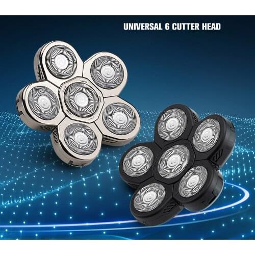 Replacement Shaver Head Electric Shaver 6D Independently 6 Cutter Floating Head Waterproof Stainless Steel Razor Blade