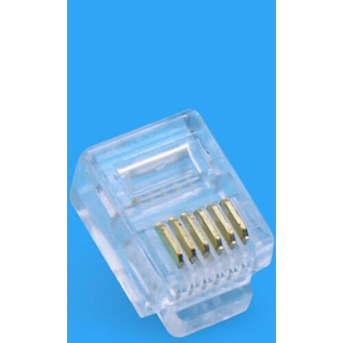 50/100PCS RJ12 6P6C Modular Cable Head Telephone Connectors Crystal Plugs PC + Copper Material RJ 12 Ethernet Connector