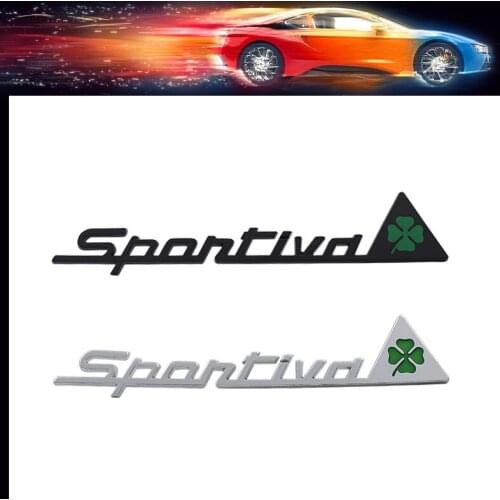 3D Premium Quadrifoglio Sportiva Green Lucky Clover car Fender trunk Decal Emblem Badge Sticker for Giulietta Giulia Spider GT