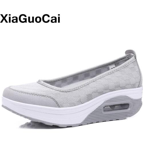 Spring Autumn Women Casual Shoes Flat Platform Female Loafers Breathable Slip-On Plus Size Leisure Female Mesh Flats Hot Sale
