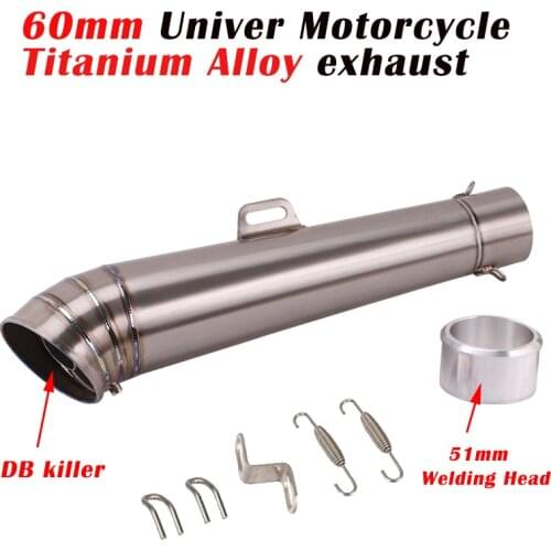 Universal Motorcycle 60mm Exhaust Pipe Escape Modify Titanium Alloy Muffler DB Killer For Ninja 250 MT09 Z900 CBR300 pcx z1000