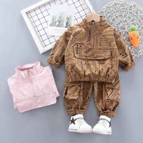 Baby Girls Boys Spring Autumn Clothes Sets Toddler Girl Fashion Splicing Jacket +Pants Tracksuits Kid Casual Sport Coat Clothing
