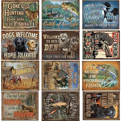 Vintage Metal Poster Wild Animal Metal Plate Cinema Wall Decor Metal Painting Club Wall Art Metal Plaque Shop Home Decoration