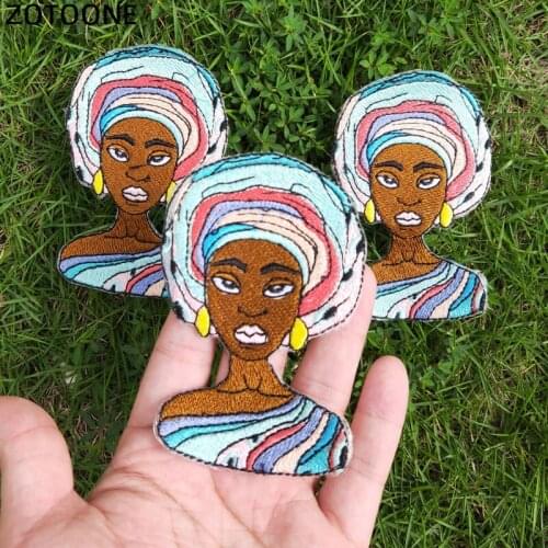 Girl Embroidered Iron On Patch For Clothing DIY Creative Badges Hot Transfer Stickers Sew On Clothes Denim Jacket Appliques F