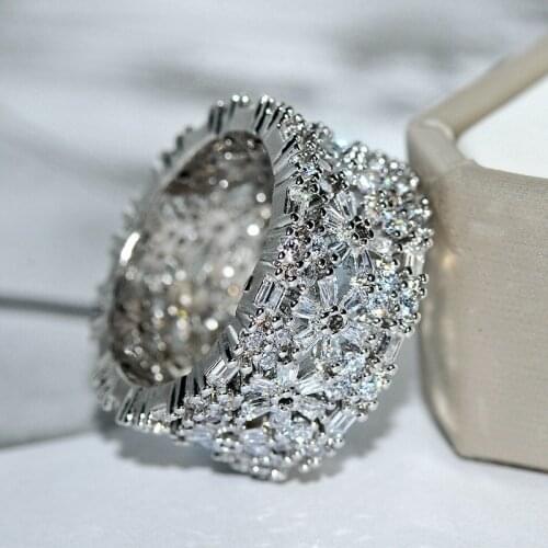 YaYI Jewelry Fashion Princess Cut Prong Setting White AAA Cubic Zirconia Silver Color Engagement Wedding Party Leaves Gift Rings