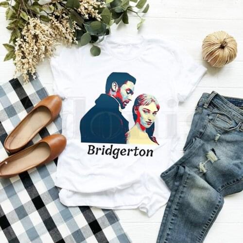 Bridgerton Daphne And Simon Graphic Tv Series Womens T-shirt Short Sleeve Female Tops Tees Harajuku VintageT Shirts