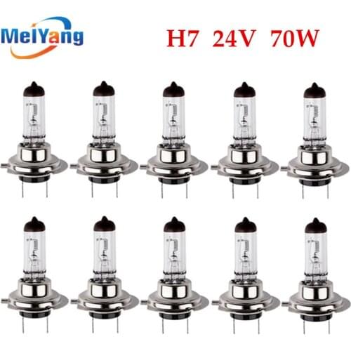 10pcs H7 24V 70W 4300K Yellow Fog Halogen Bulb Light Running Car Head Lamp Styling Source Parking Day