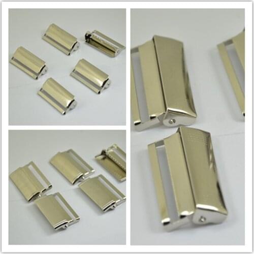 20pcs 1.2"/1.38"inch Strap Adjuster Metal Buckles Silver Ribbon Webbing DIY Leg Ratchet Hardware DOT LINE