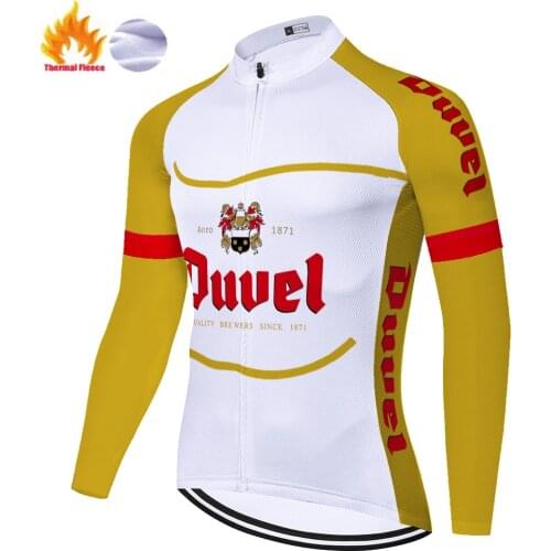 2020 team duvel beer mens cycling jersey Winter Thermal Fleece bike jersey Racing Bicycle breathable long sleeve ropa ciclismo