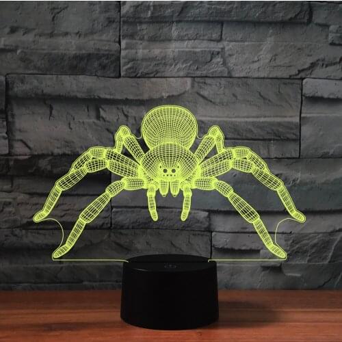 Spider 3D LED Table Lamp Remote Control Touch 7 Colors Changing Baby Sleeping Night Light for Home Bedroom Decortions